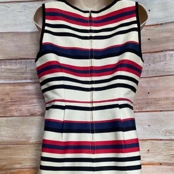 SOLD***J.Crew Red & Blue Striped Sheath Dress Sz 6***SOLD - Picture 2 of 6
